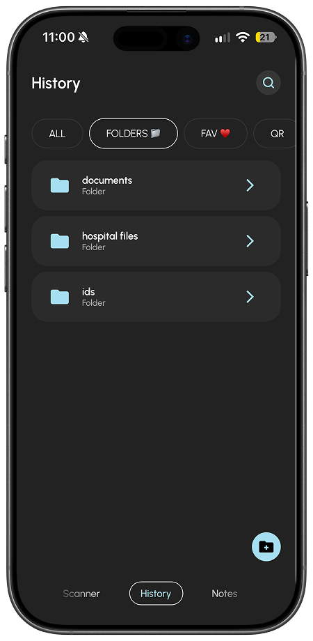 Organize scans into folders with MeeScanner